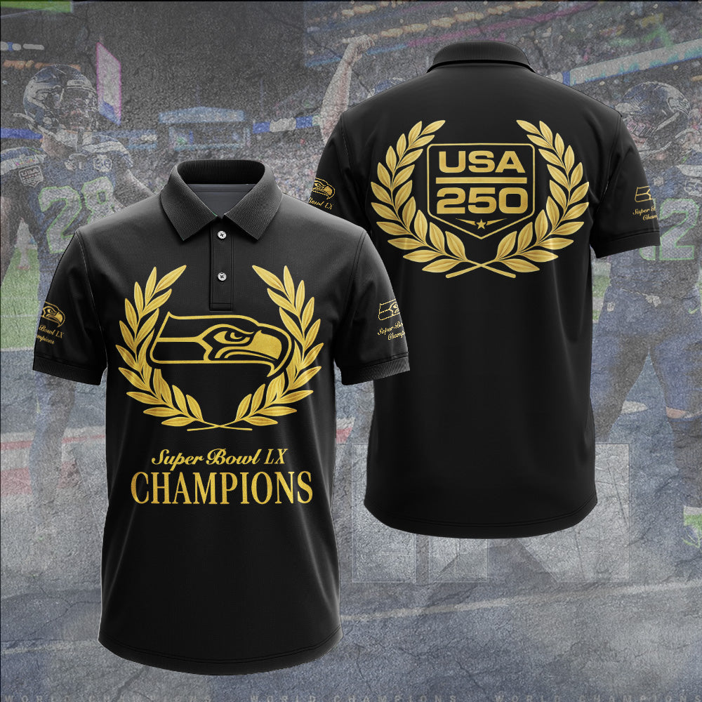 Seattle Seahawks 2025 Super Bowl LX Champions 3D Apparel – GNE5120