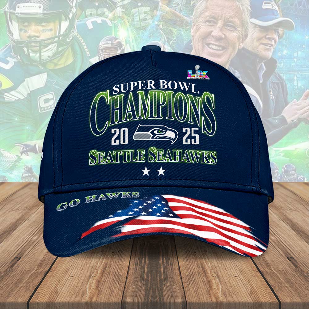 Seattle Seahawks 2025 Super Bowl LX Champions Classic Cap – HOATT16208