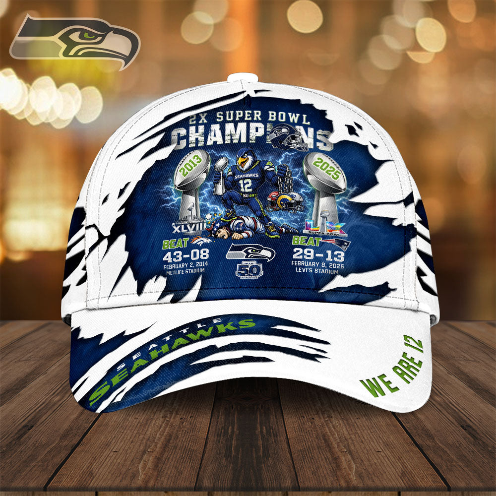 Seattle Seahawks 2025 Super Bowl LX Champions Classic Cap – TANTN21065
