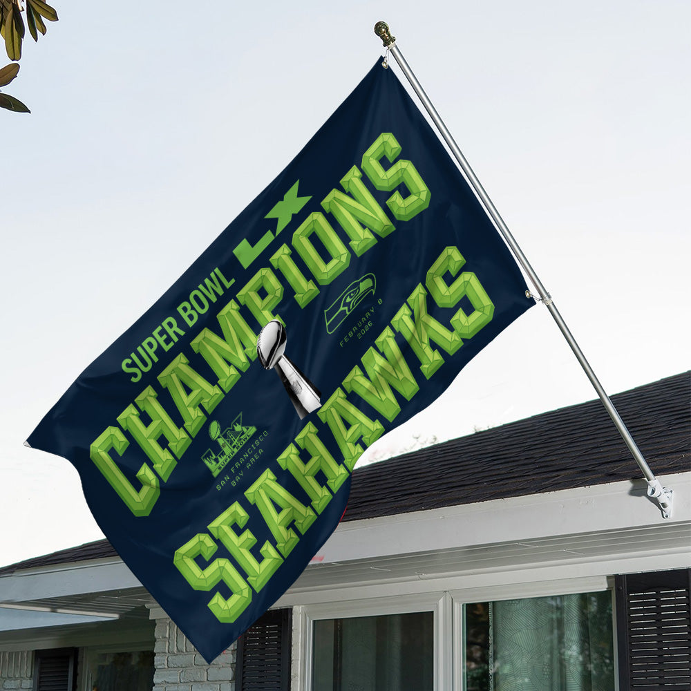 Seattle Seahawks 2025 Super Bowl LX Champions 3D Double-side House Flag – GNE5009