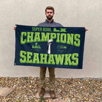 Seattle Seahawks 2025 Super Bowl LX Champions 3D Double-side House Flag – GNE5009
