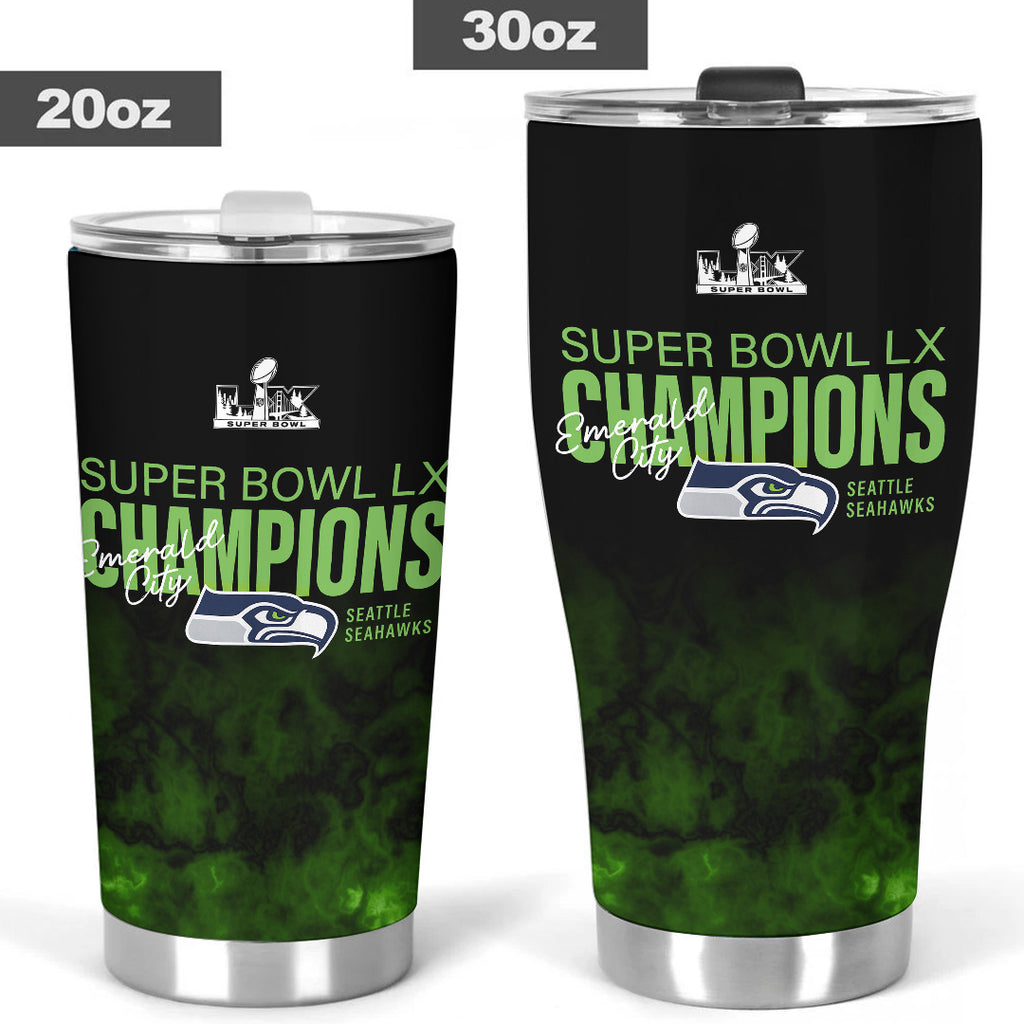 Seattle Seahawks 2025 Super Bowl LX Champions Tumbler Cup – GNE5029