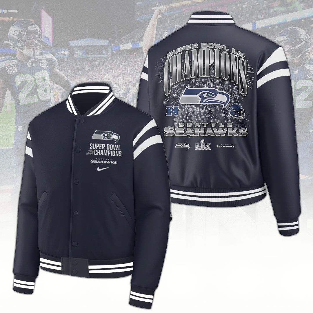 Seattle Seahawks 2025 Super Bowl LX Champions Varsity Jacket – TANTN21003