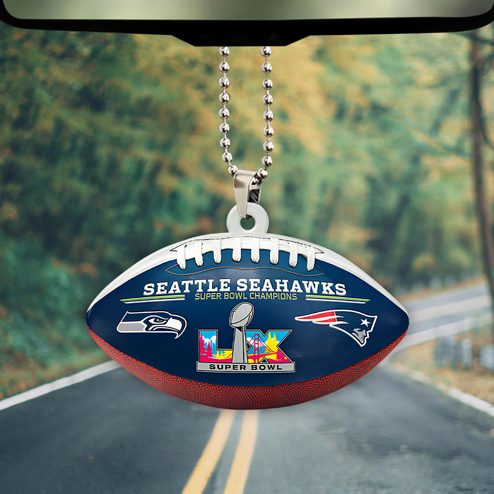 Seattle Seahawks Super Bowl LX Champions Custom shape 2-sided Acrylic Car Ornament – MAITM14785