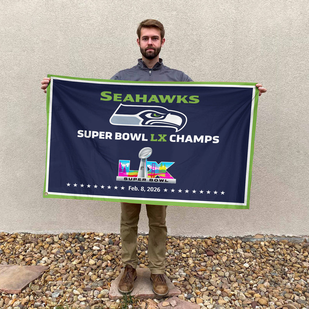 Seattle Seahawks Super Bowl LX Champions 3D Double-side House Flag – MAITM14827