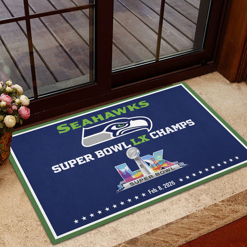 Seattle Seahawks Super Bowl LX Champions Custom Doormat – MAITM14931