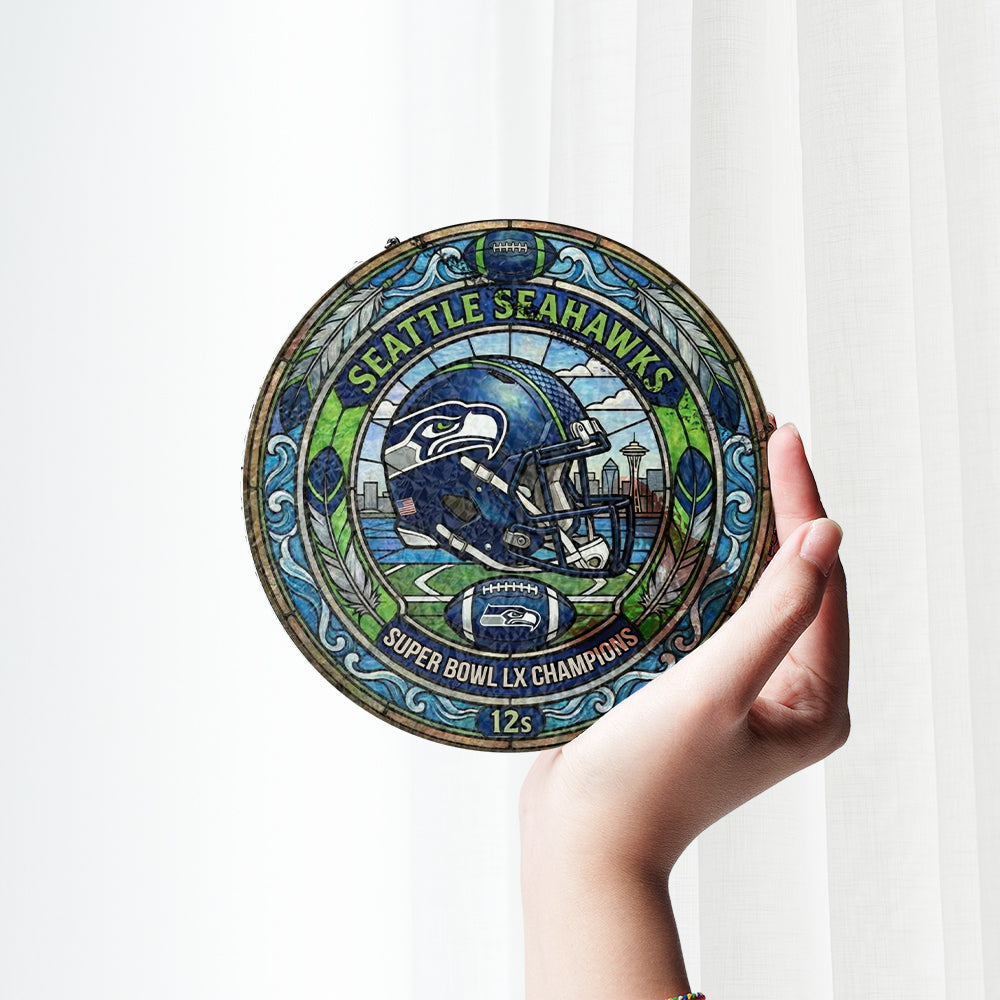 Seattle Seahawks Super Bowl LX Champions Custom Shape Suncatcher – MAITM14859