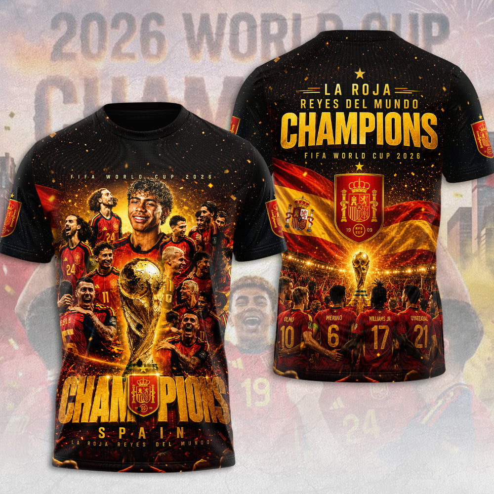 Spain National Team 2026 FIFA World Cup Champions 3D Apparel – TMTHU7615