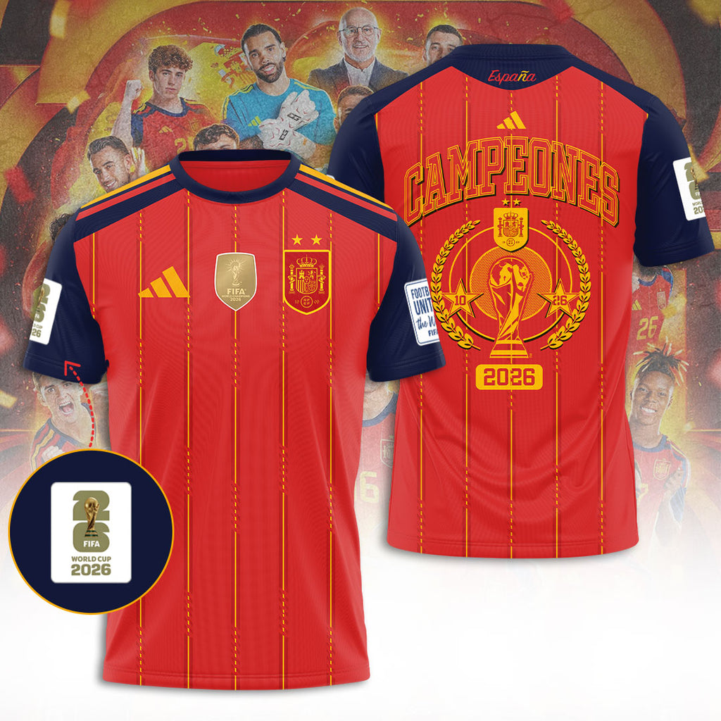 Spain National Team 2026 FIFA World Cup Champions 3D Apparel – TANTN24389