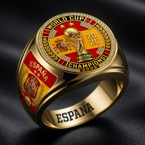 Spain National Team 2026 FIFA World Cup Champions 3D Engraved Ring – HOATT19594
