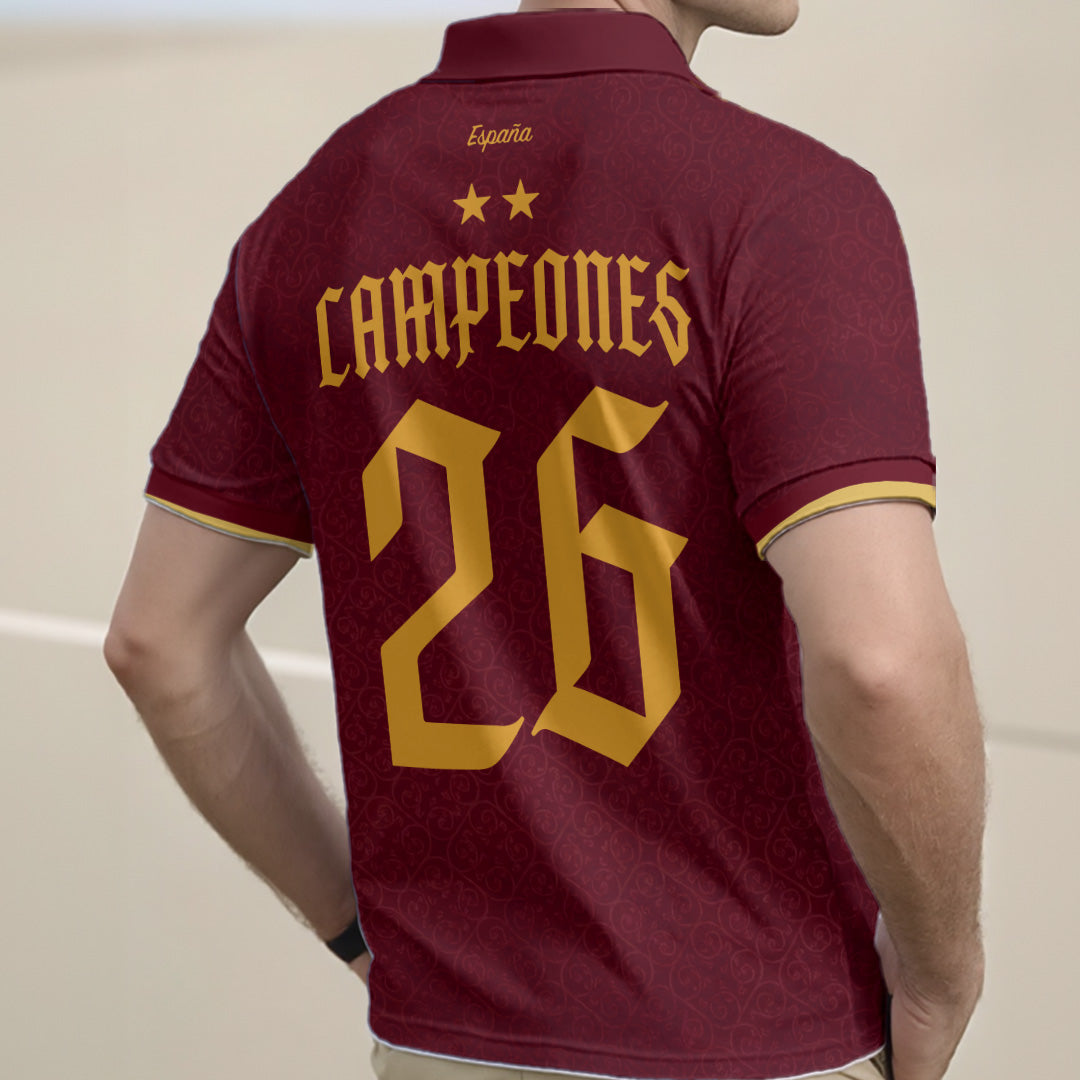 Spain National Team 2026 FIFA World Cup Champions Zip Polo Shirt – TANTN24432