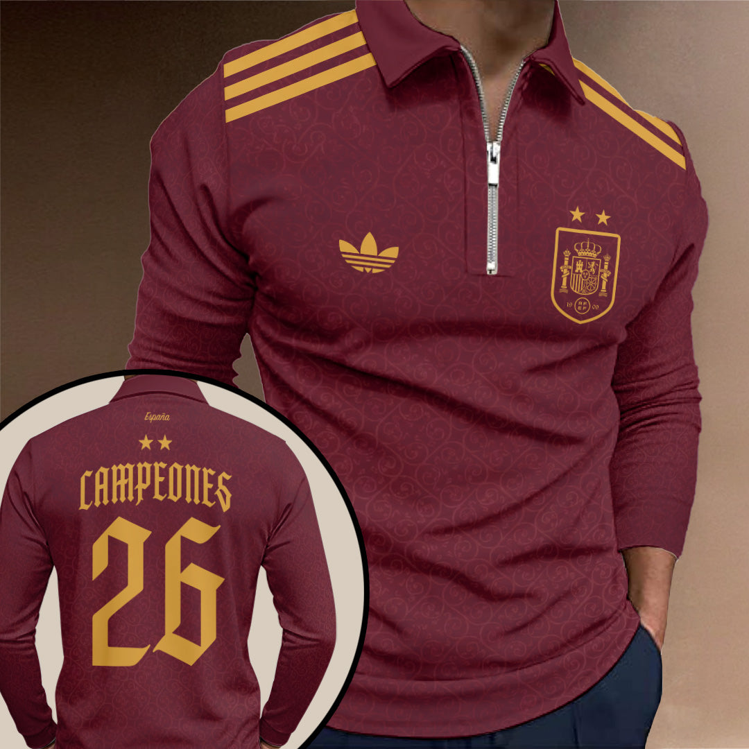 Spain National Team 2026 FIFA World Cup Champions Zip Polo Shirt – TANTN24432