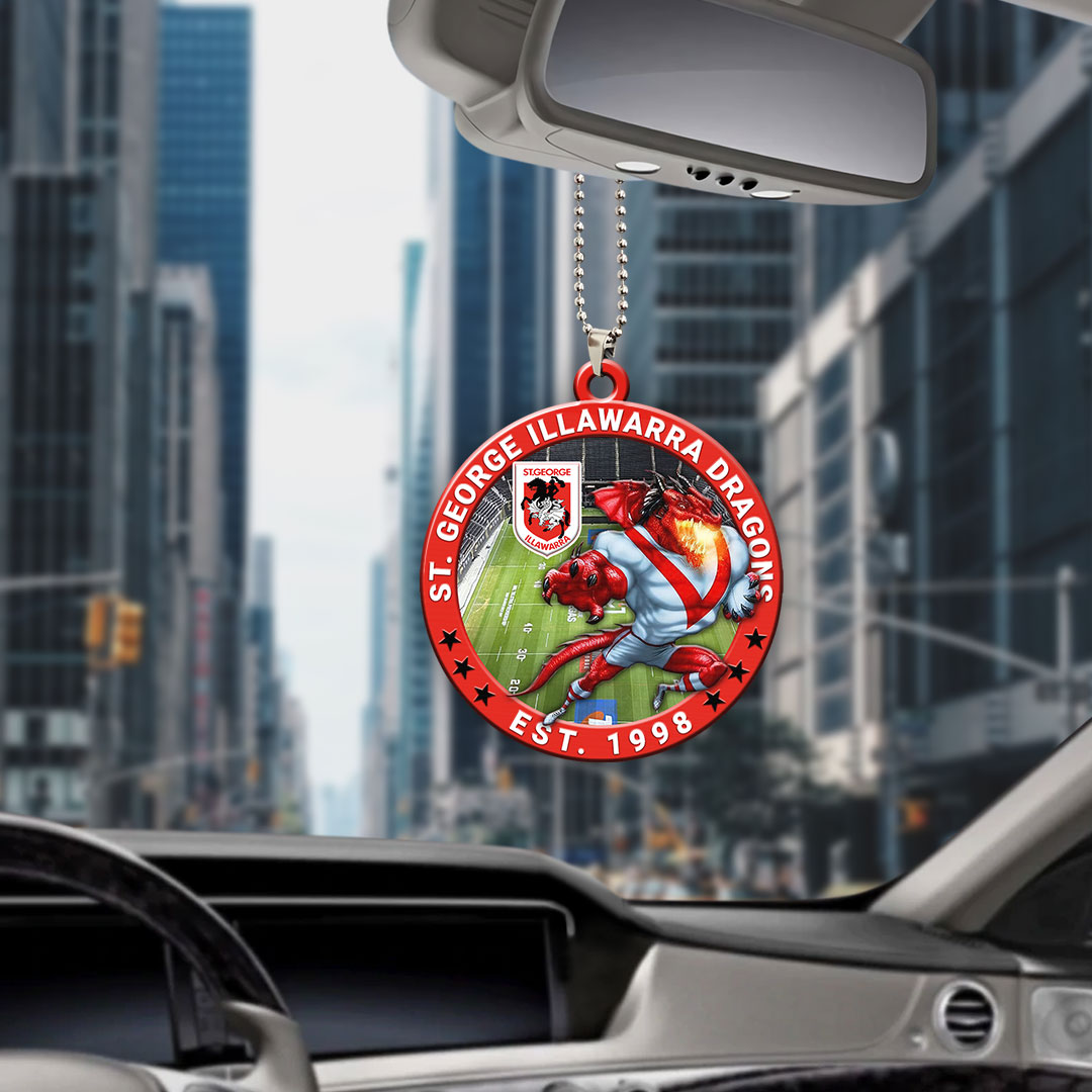 St. George Illawarra Dragons Custom Shape 2-sided Acrylic Car Ornament – HOATT13380
