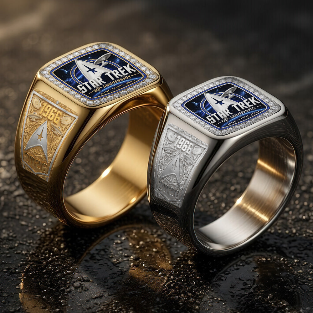 Star Trek 60th Anniversary 2026 3D Engraved Ring – TMTHU6654