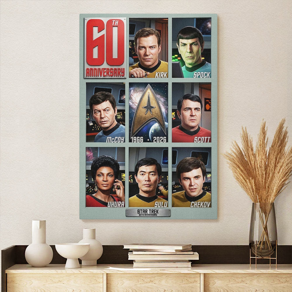 Star Trek 60th Anniversary 2026 Rectangle Canvas With Inner Frame – TMTHU6096