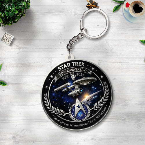 Star Trek 60th Anniversary Custom Shape 2-sided Keychain – TANTN21243