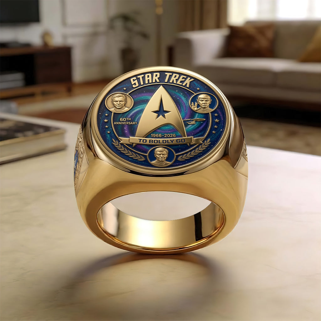 Star Trek 60th Anniversary 3D Engraved Ring – TANTN23388