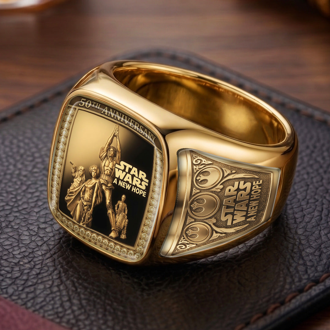 Star Wars 50th Anniversary 3D Engraved Ring – TMTHU7412