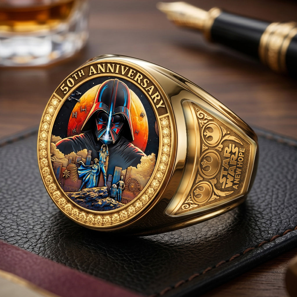Star Wars 50th Anniversary 3D Engraved Ring – TMTHU7689