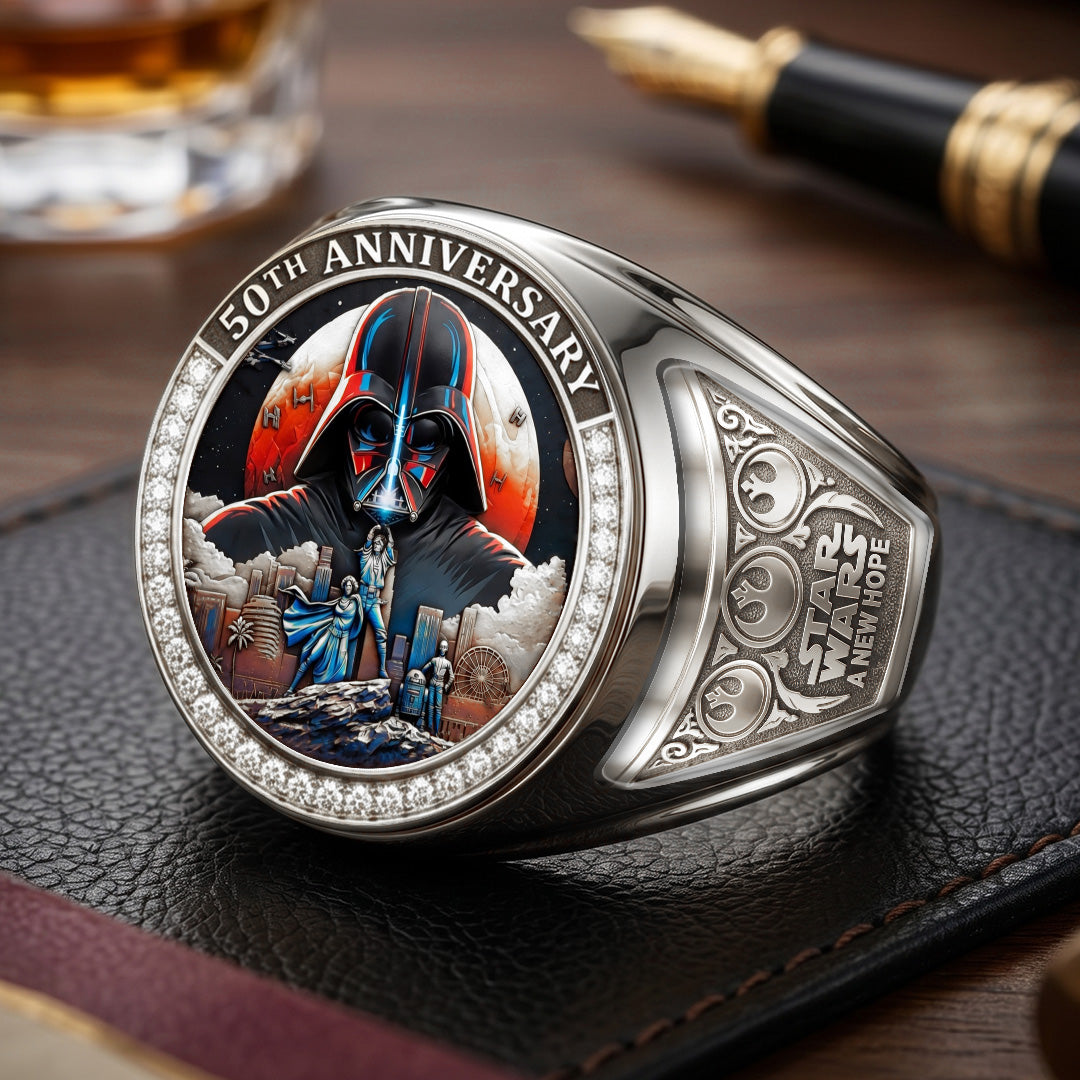 Star Wars 50th Anniversary 3D Engraved Ring – TMTHU7689