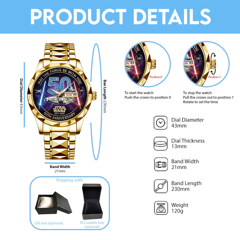 Star Wars 50th Anniversary Alloy Luxury Quartz Watch – TMTHU4340