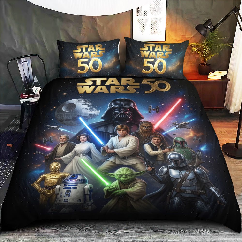 Star Wars 50th Anniversary 3-Piece Duvet Bedding Set – TMTHU7473