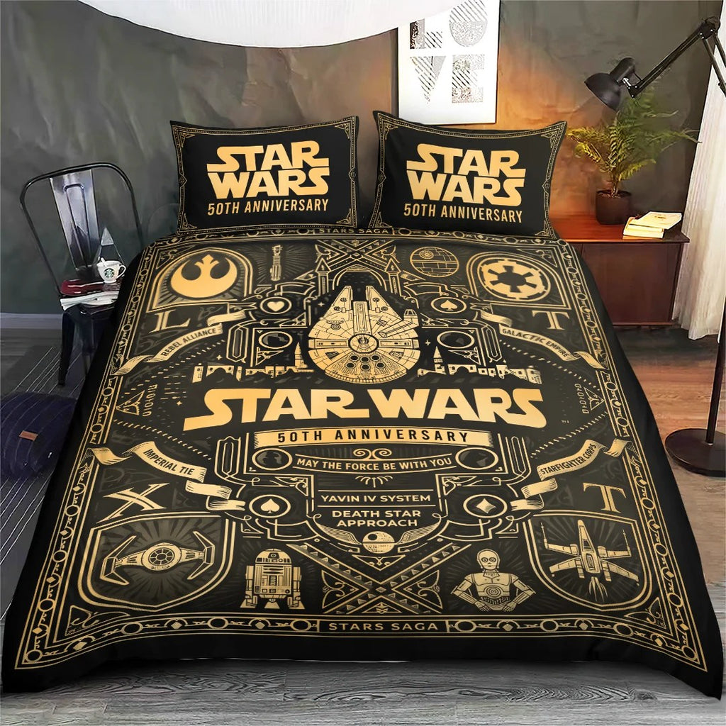 Star Wars 50th Anniversary 3-Piece Duvet Bedding Set – TMTHU8936