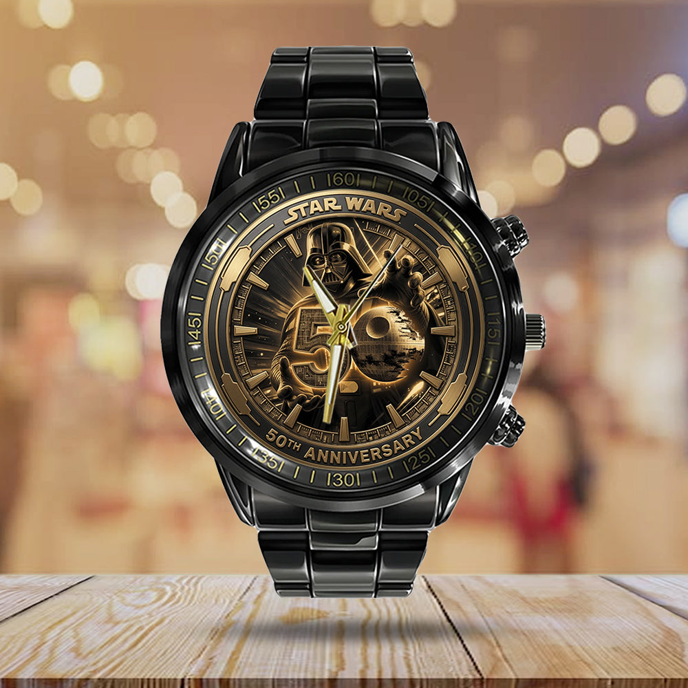 Star Wars 50th Anniversary Black Stainless Steel Watch – TMTHU6603