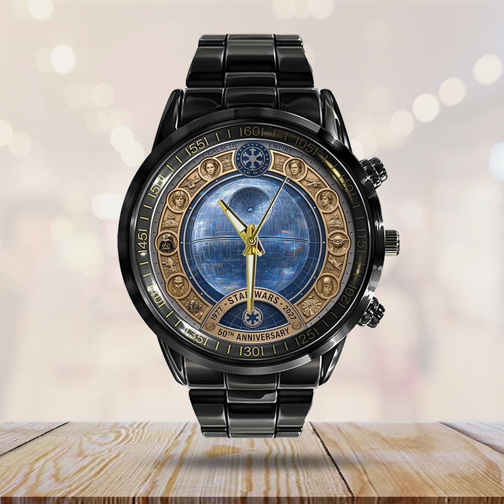 Star Wars 50th Anniversary Black Stainless Steel Watch – TMTHU7694