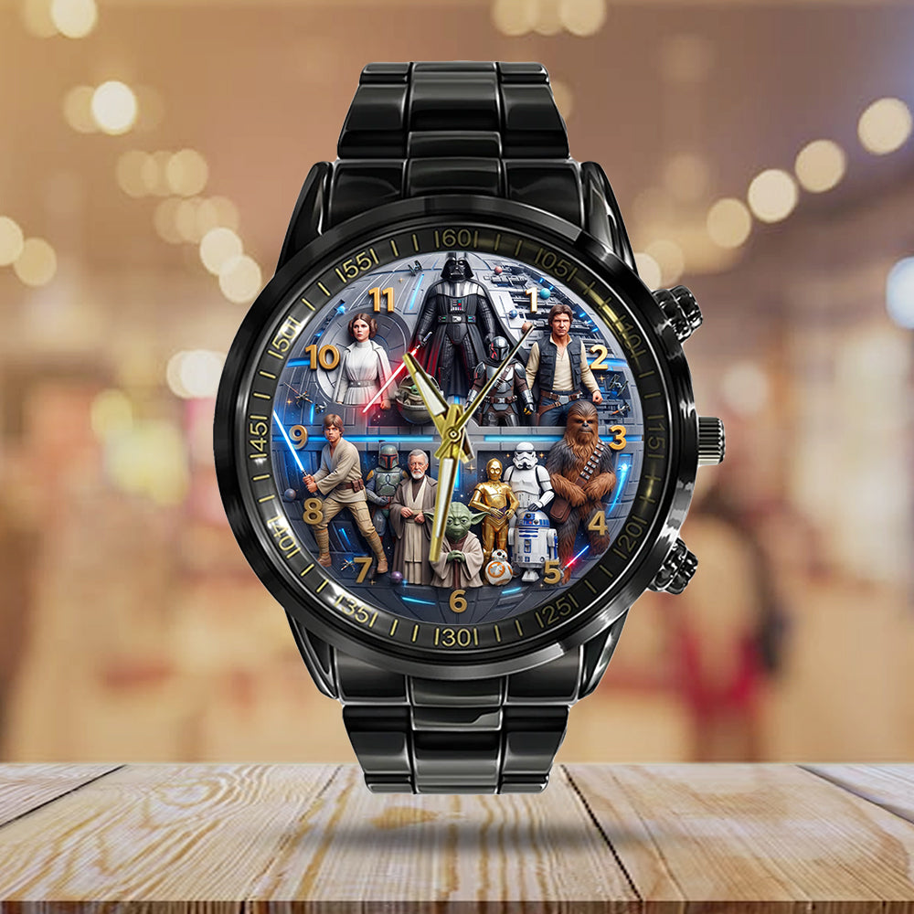 Star Wars Black Stainless Steel Watch – TMTHU7672