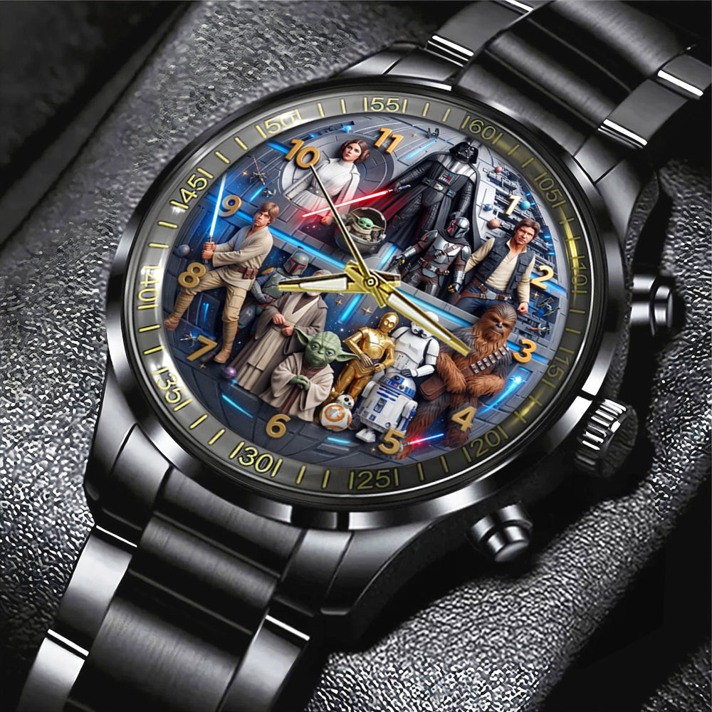 Star Wars Black Stainless Steel Watch – TMTHU7672