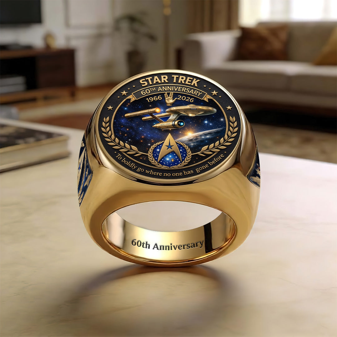 Star Trek 60th Anniversary 3D Engraved Ring – TANTN23246