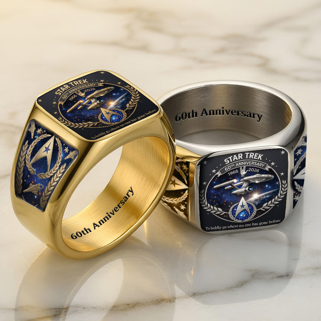 Star Trek 60th Anniversary 3D Engraved Ring – TANTN23246