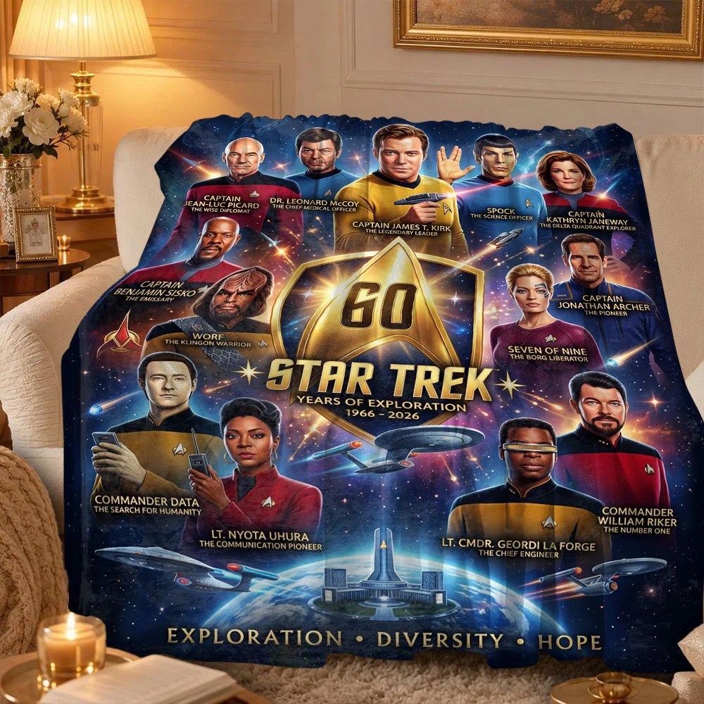 Star Trek 60th Anniversary Fleece Blanket – TMTHU10151
