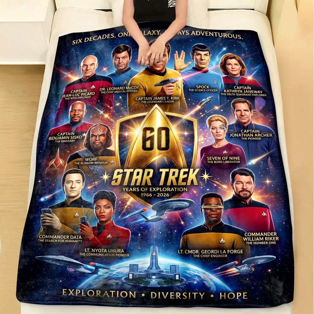 Star Trek 60th Anniversary Fleece Blanket – TMTHU10151