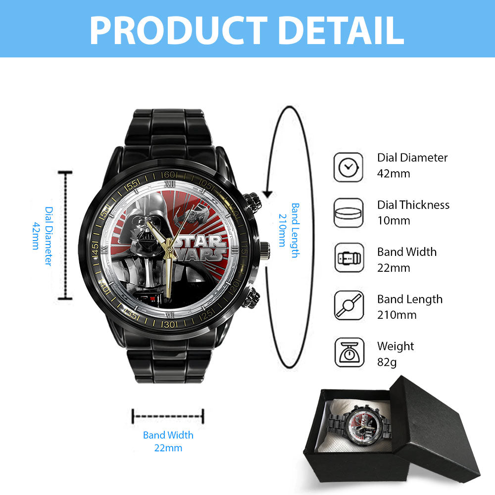 Star Wars Black Stainless Steel Watch – GNE 369