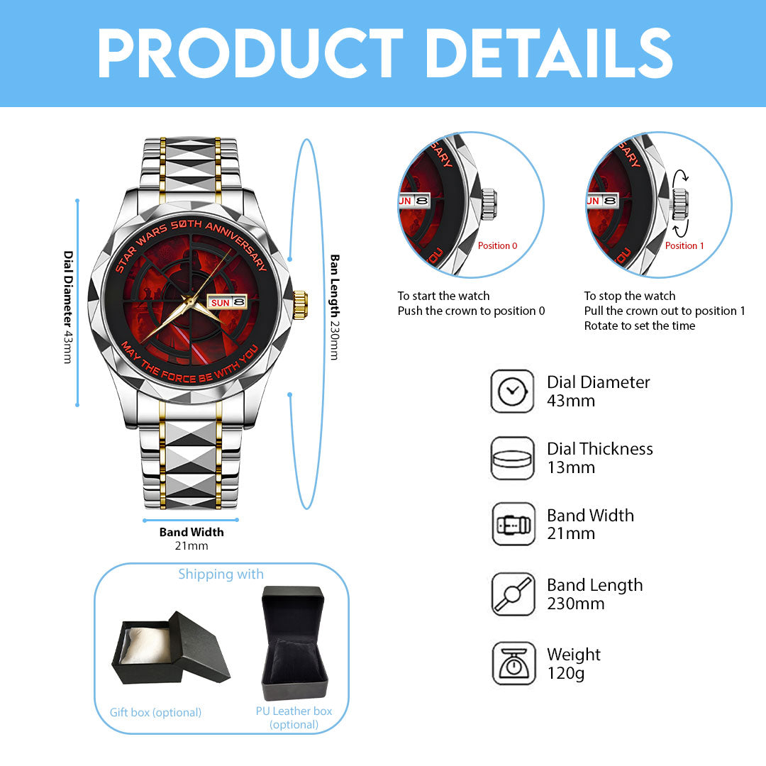 Star Wars 50th Anniversary Alloy Luxury Quartz Watch – TMTHU2343