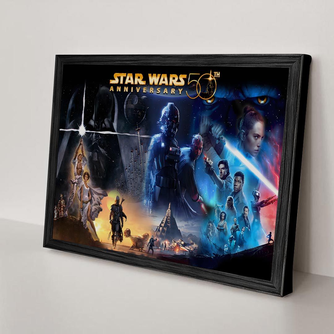 Star Wars 50th Anniversary Rectangle Canvas With Inner Frame – HOATT16538