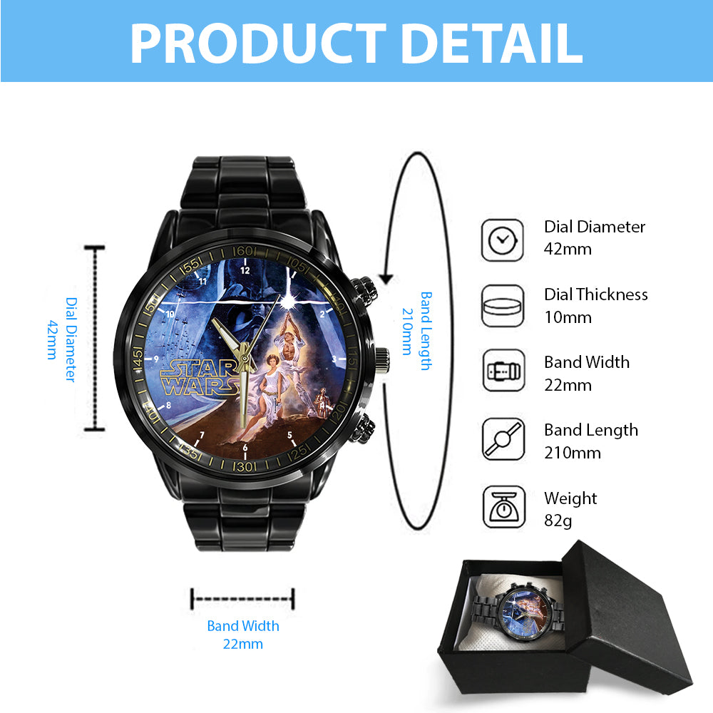 Star Wars Black Stainless Steel Watch – HOATT 4685