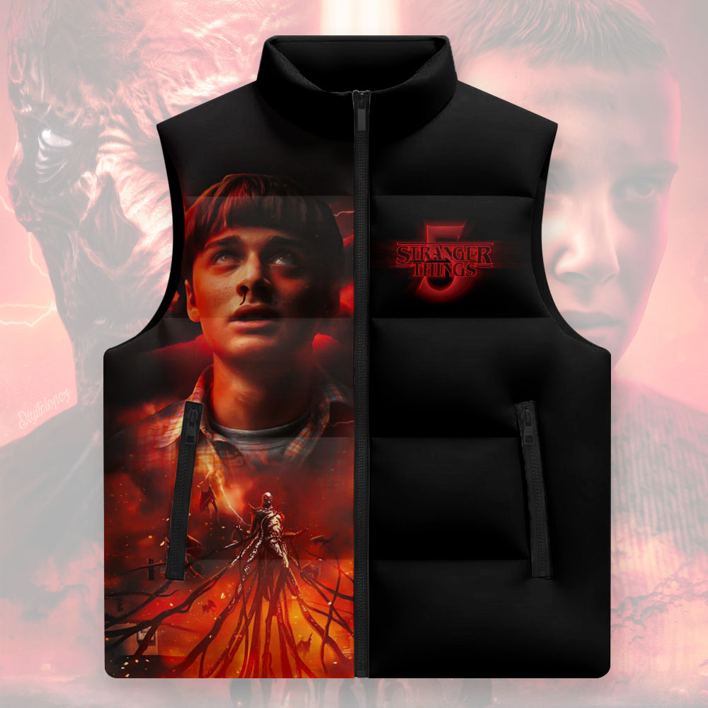 Stranger Things 3D Sleeveless Down Jacket – GNENEW785