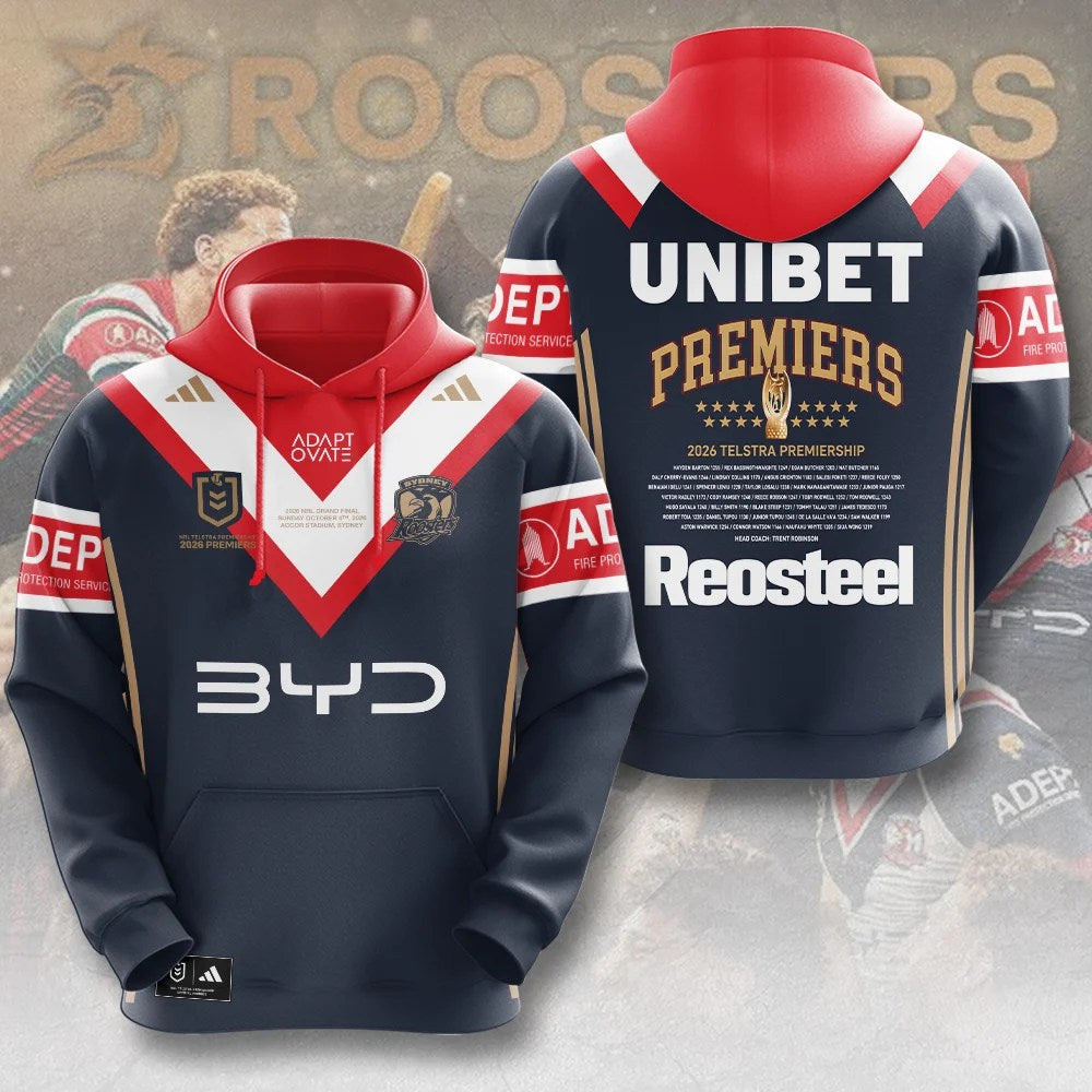 Sydney Roosters 2026 NRL Premiers 3D Apparel – MAITM15300