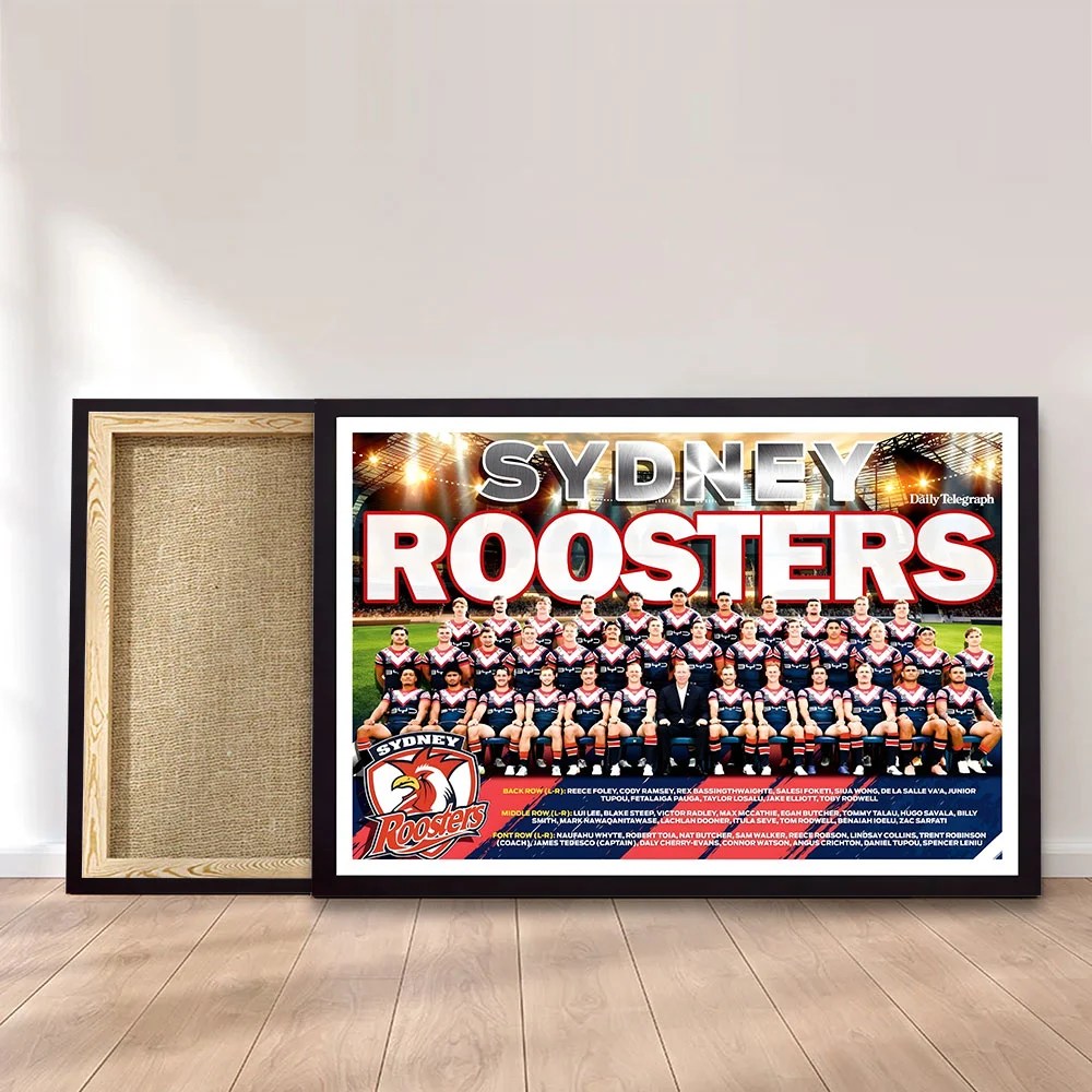 Sydney Roosters 2026 NRL Premiers Canvas With Inner Frame – TANTN25947