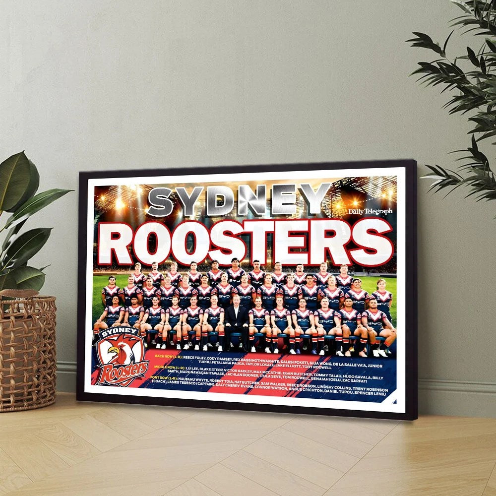 Sydney Roosters 2026 NRL Premiers Canvas With Inner Frame – TANTN25947
