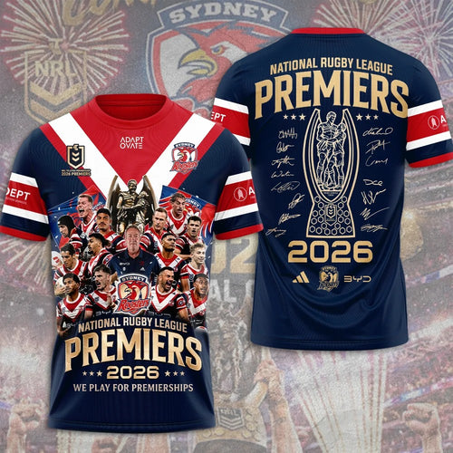 Sydney Roosters 2026 Premiers 3D Apparel – TMTHU9758