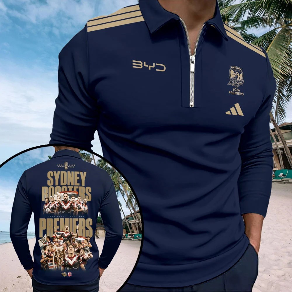 Sydney Roosters 2026 Premiers Zip Polo Shirt – TMTHU9762