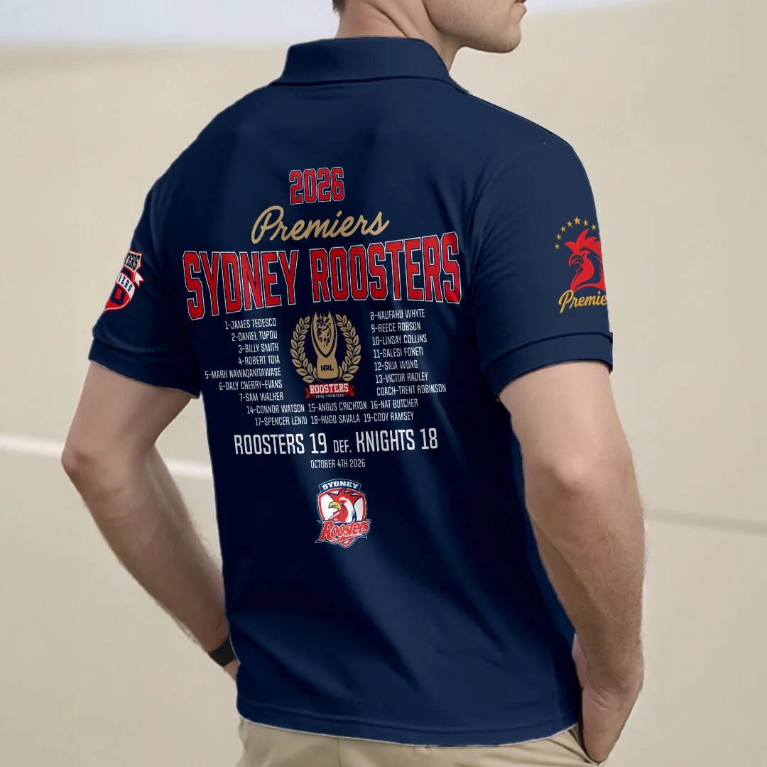 Sydney Roosters 2026 Premiers Zip Polo Shirt – HOATT21447