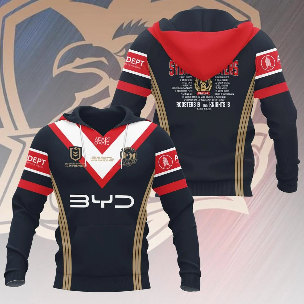 Sydney Roosters 2026 Premiers 3D Apparel – HOATT21445
