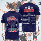 UConn Huskies Women's Basketball 2026 Big East Champions 3D Apparel – TMTHU4334