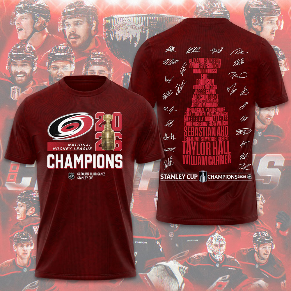 Carolina Hurricanes 2026 Stanley Cup Champions 3D Apparel – TMTHU6992