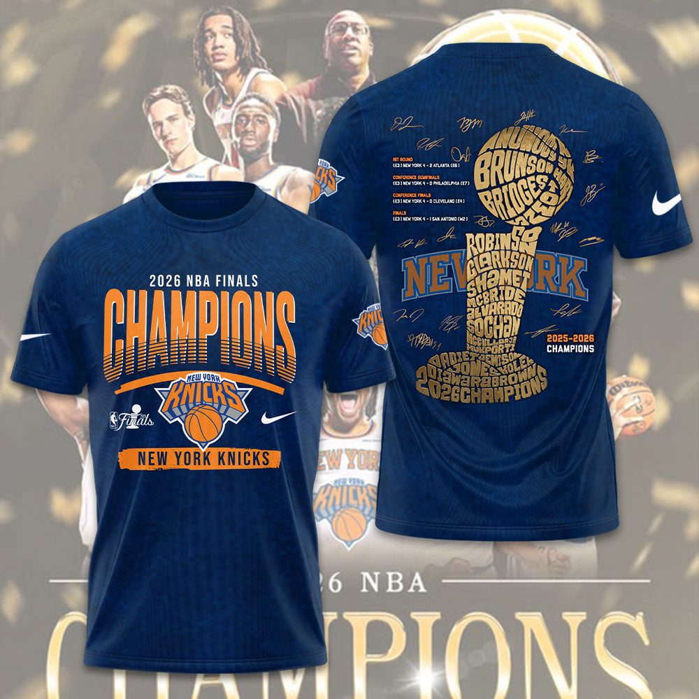 New York Knicks NBA Finals Champions 2026 3D Apparel – TMTHU7270